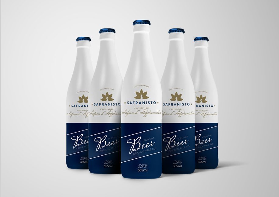 Création packaging bière safran.
